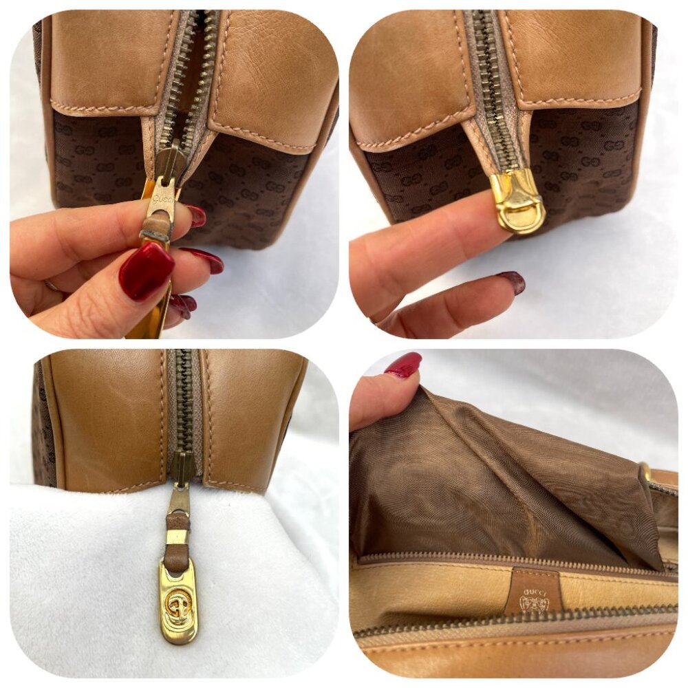 Gucci Micro GG Monogram canvas/leather vintage handbag - Picture 10 of 14